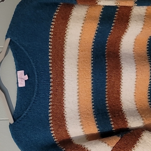 Pink Lily | Glitter Stripe Sweater Size XL - Picture 2 of 5